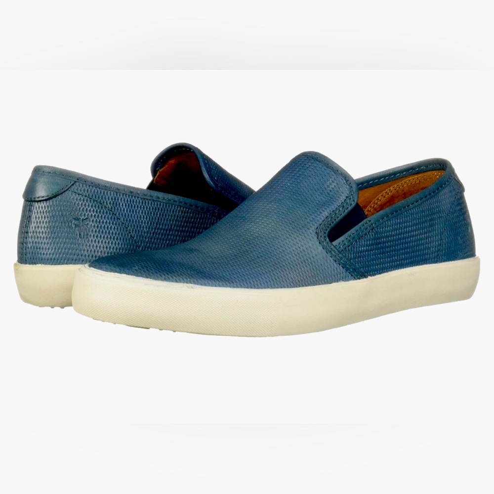 Frye Brett Perf Mens Sz-11 Blue Leather SlipOn 3480498 Low Top Sneaker Shoes